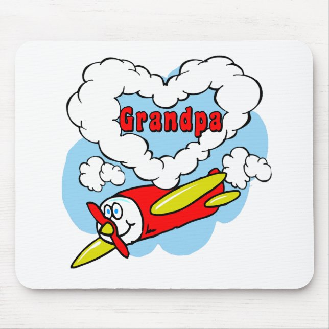 Love Grandpa Kids Aeroplane Mouse Mat (Front)