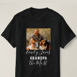 LOVE GRANDPA THE MOST Custom Father's Day T-Shirt<br><div class="desc">LOVE GRANDPA THE MOST Custom Photo Father's Day T-Shirt. Give 'Wow' surprise to your Dad or Grandpa! Celebrate 'Happy Father's Day' with this lovely gift, perfect for your awesome Dad or Grandpa that will bring a big smile to their face. Photo and the texts are pre-arranged for you to personalise...</div>