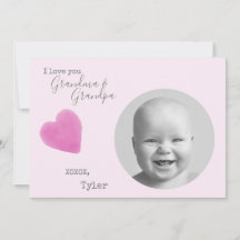 Love Grandparents Photo Pink Heart Valentines