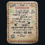 Love Grandson | Letter To My Grandson From Grandma Baby Blanket<br><div class="desc">Love Grandson | To My Grandson Best Wishes And Hugs For You</div>
