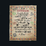 Love Grandson | Letter To My Grandson From Grandma Fleece Blanket<br><div class="desc">Love Grandson | To My Grandson Best Wishes And Hugs For You</div>