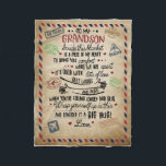 Love Grandson | Letter To My Grandson From Grandma Fleece Blanket<br><div class="desc">Love Grandson | To My Grandson Best Wishes And Hugs For You</div>