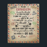 Love Grandson | Letter To My Grandson From Grandma Fleece Blanket<br><div class="desc">Love Grandson | To My Grandson Best Wishes And Hugs For You</div>