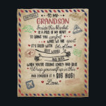 Love Grandson | Letter To My Grandson From Grandma Fleece Blanket<br><div class="desc">Love Grandson | To My Grandson Best Wishes And Hugs For You</div>