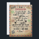 Love Grandson | Letter To My Grandson From Grandma Holiday Card<br><div class="desc">Love Grandson | To My Grandson Best Wishes And Hugs For You</div>