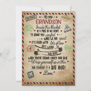 Love Grandson   Letter To My Grandson From Grandma Holiday Card