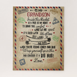 Love Grandson Letter To My Grandson From Grandma Jigsaw Puzzle