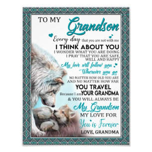 Love Grandson   Letter To My Grandson From Grandma Photo Print