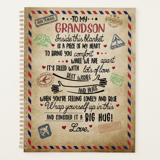 Love Grandson | Letter To My Grandson From Grandma Planner (Front)