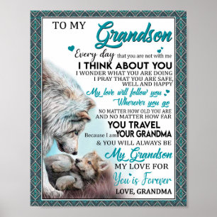 Love Grandson   Letter To My Grandson From Grandma Poster
