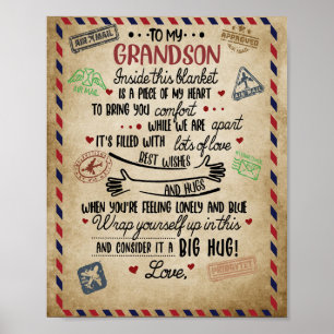 Love Grandson   Letter To My Grandson From Grandma Poster