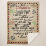 Love Grandson | Letter To My Grandson From Grandma Sherpa Blanket<br><div class="desc">Love Grandson | To My Grandson Best Wishes And Hugs For You</div>