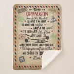 Love Grandson | Letter To My Grandson From Grandma Sherpa Blanket<br><div class="desc">Love Grandson | To My Grandson Best Wishes And Hugs For You</div>