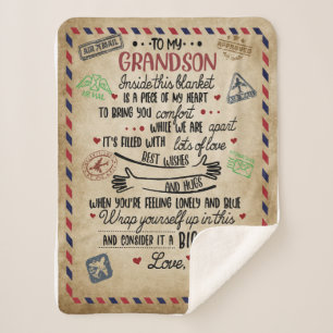 Love Grandson Letter To My Grandson From Grandma Sherpa Blanket