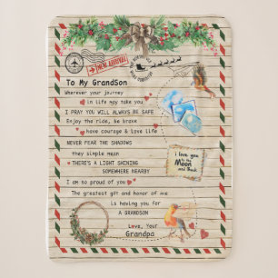 Love Grandson Letter To My Grandson I Proud Of You Sherpa Blanket