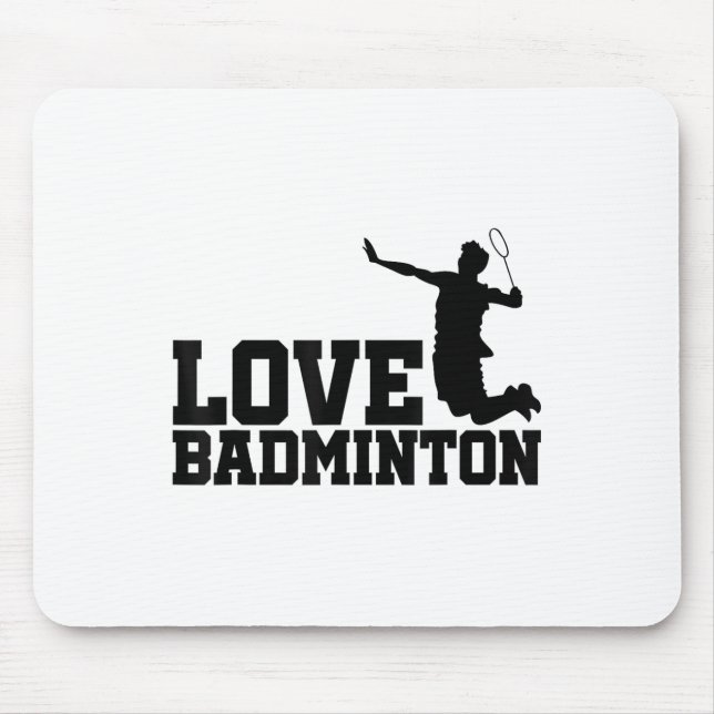 Love Graphic Badminton Player Shuttle Player Sport Mouse Mat (Front)