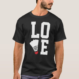Love Graphic Badminton Player Shuttlecock Player S T-Shirt