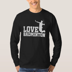 Love Graphic Badminton Player Shuttlecock Player S T-Shirt