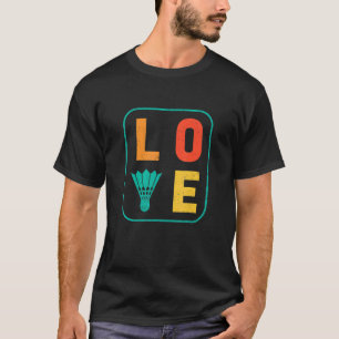 Love Graphic Badminton Player Shuttlecock Player S T-Shirt