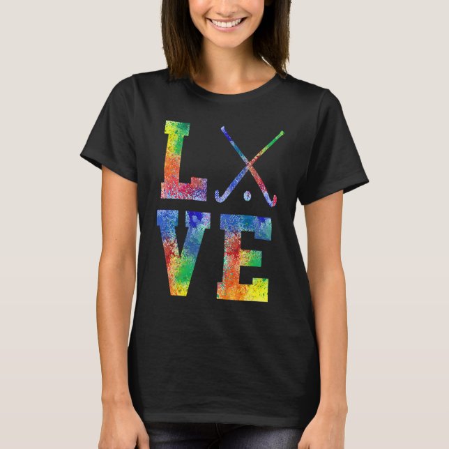Love Graphic Hockey Player Field Hockey Hockey Sti T-Shirt (Front)