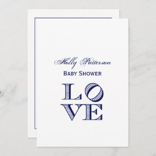 LOVE Graphic Text - Blue Invitation