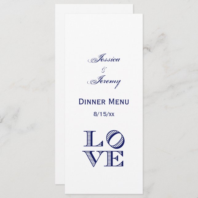 LOVE Graphic Text - Blue Invitation (Front/Back)