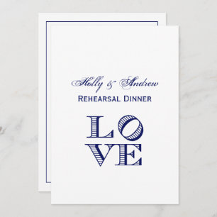 LOVE Graphic Text - Blue Invitation