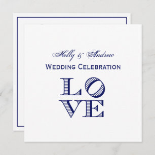 LOVE Graphic Text - Blue Invitation