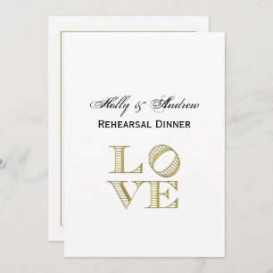 LOVE Graphic Text - Faux Gold Invitation