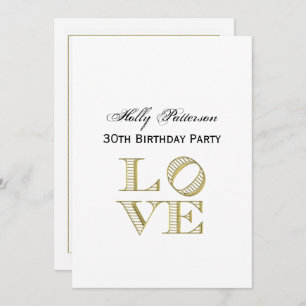 LOVE Graphic Text - Faux Gold Invitation
