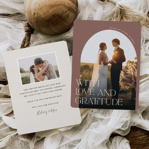Love & Gratitude   Arch Photo Wedding Thank You Card
