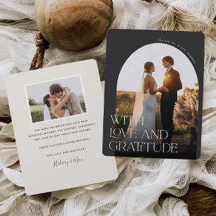Love & Gratitude Arch Photo Wedding Thank You Card
