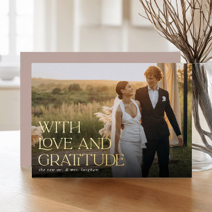 Love & Gratitude Gold Foil Wedding Thank You Card