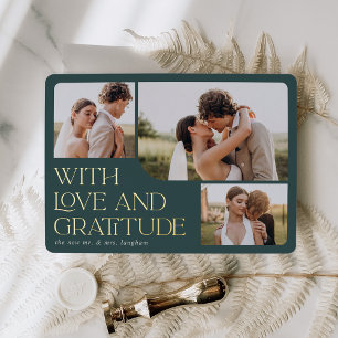Love & Gratitude Gold Foil Wedding Thank You Card