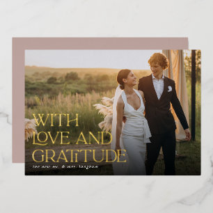 Love & Gratitude Gold Foil Wedding Thank You Card
