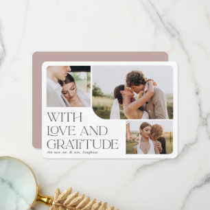 Love & Gratitude Multi Photo Wedding Thank You Card