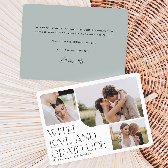 Love & Gratitude | Multi Photo Wedding Thank You Card (Creator Uploaded)