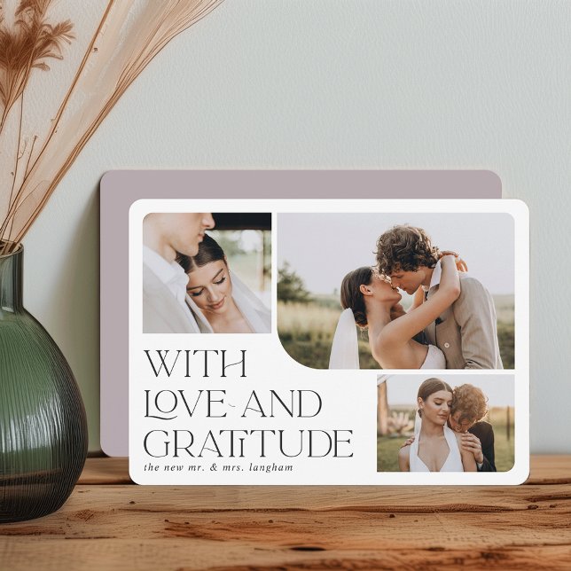 Love & Gratitude | Multi Photo Wedding Thank You Card (Creator Uploaded)
