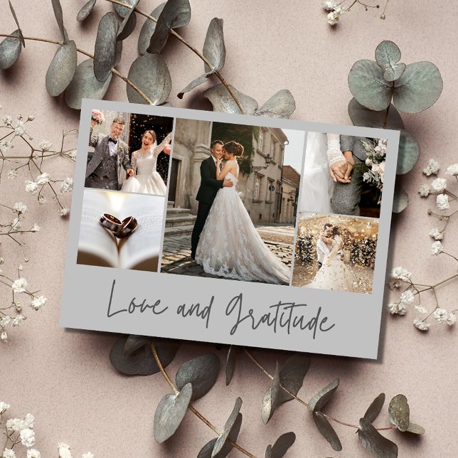 Love Gratitude Photo Wedding Thank You  Card (Love Gratitude Photo Wedding Thank You)