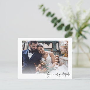 Love Gratitude Photo Wedding Thank You Postcard