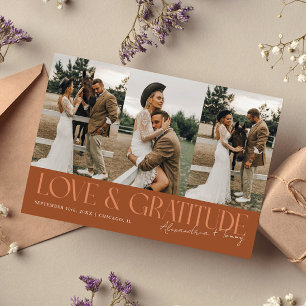 Love & Gratitude Terracotta Wedding Multi Photo Thank You Card