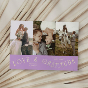 Love & Gratitude Wisteria Wedding Multi Photo Thank You Card