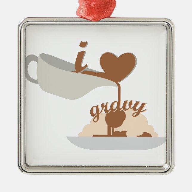 Love Gravy Metal Tree Decoration (Front)