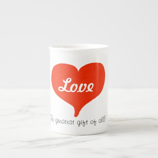 Love Greatest Gift of All Valentine's Hearts Bone China Mug (Front)