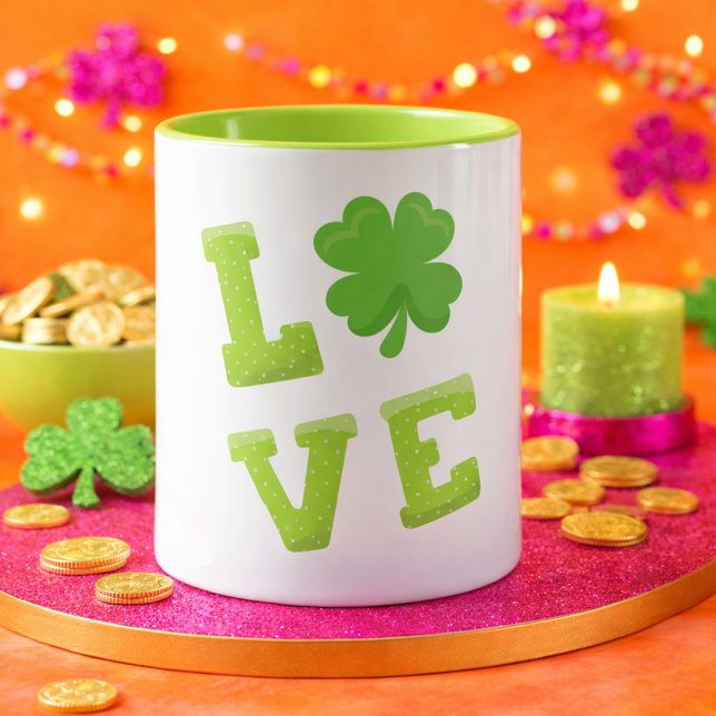 Love Green Block Letters for St Patricks Day Mug (Creator Uploaded)