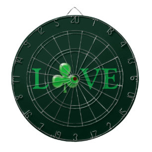 Love Green Clover Shamrock Saint Patrick's Day Dartboard