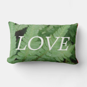 lOVE green fern inspiration pillow
