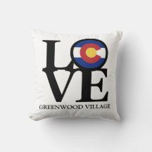 LOVE Greenwood Village Colorado Throw Pillow