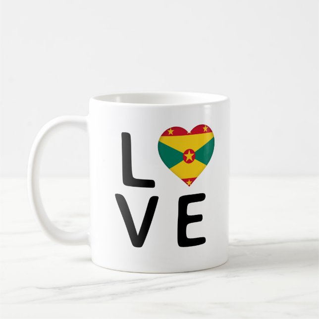 Love - Grenada Flag Coffee Mug (Left)