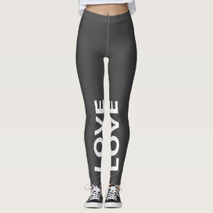 Love Grey Monochrome Classic Text Leggings